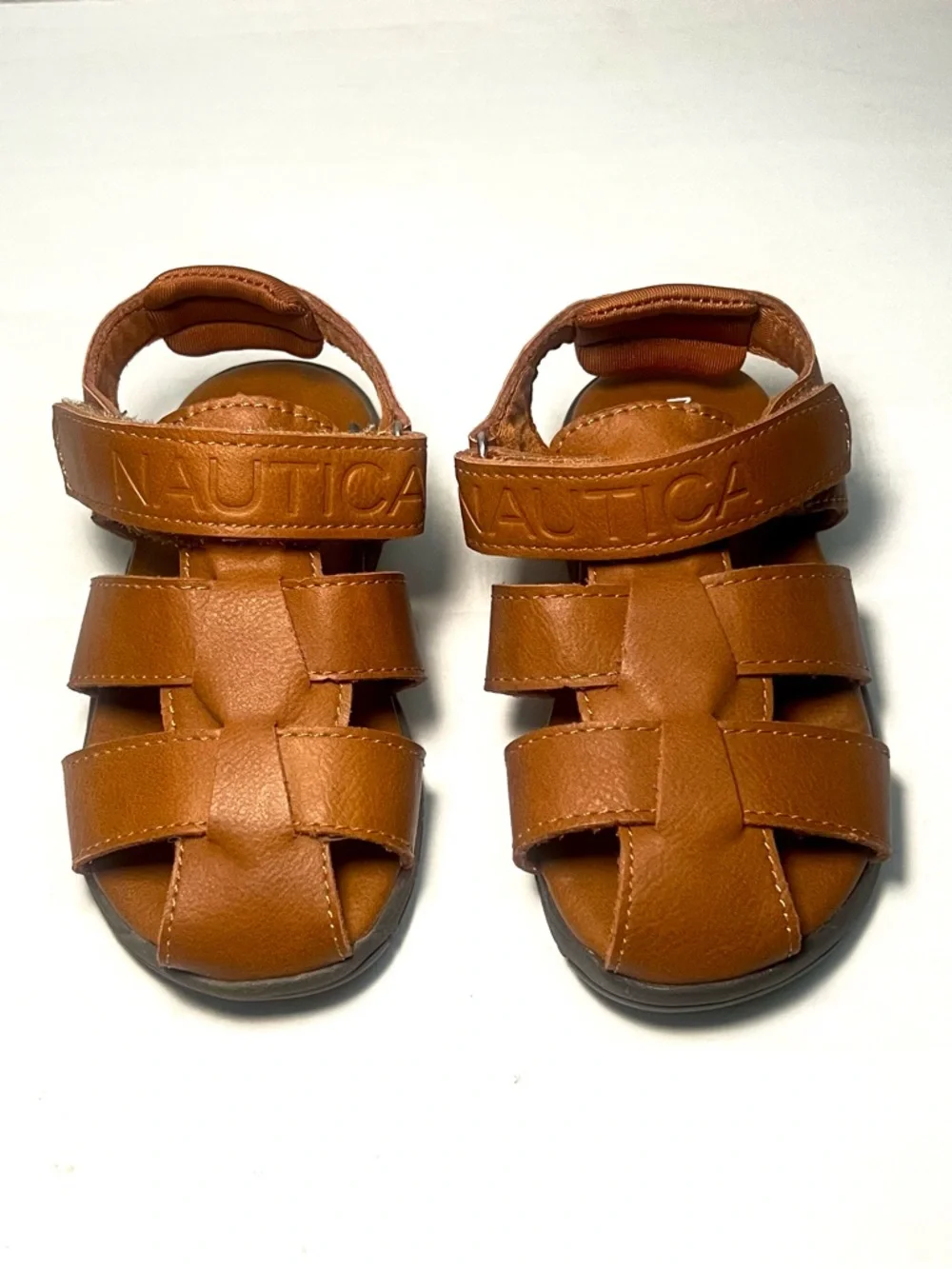 Nautica Chaim Closed-Toe Unisex Sandals Toddler Sz 7 Brown Preppy Outdoor Casual